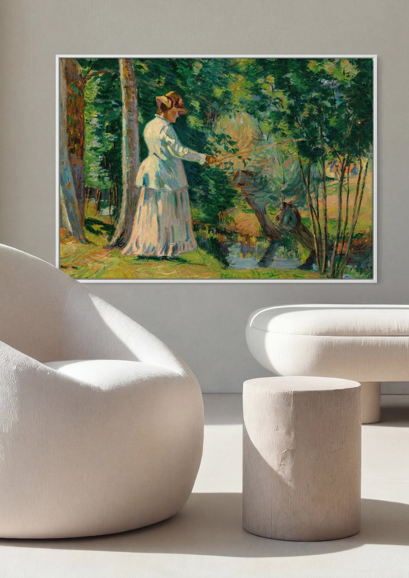 Quadro Decorativo Mulher na Floresta - Armand Guillaumin em ambiente decorado