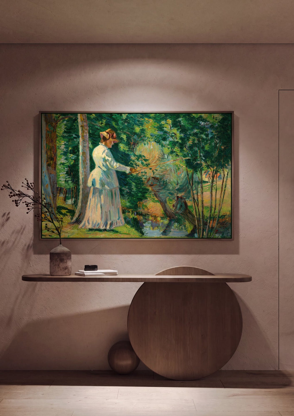 Quadro Decorativo Mulher na Floresta - Armand Guillaumin em ambiente decorado