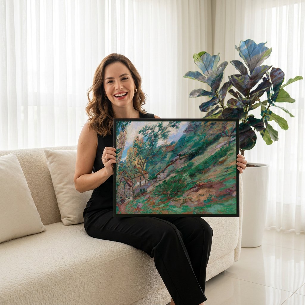 Quadro Decorativo Paisagem com Casas - Armand Guillaumin com modelo em ambiente