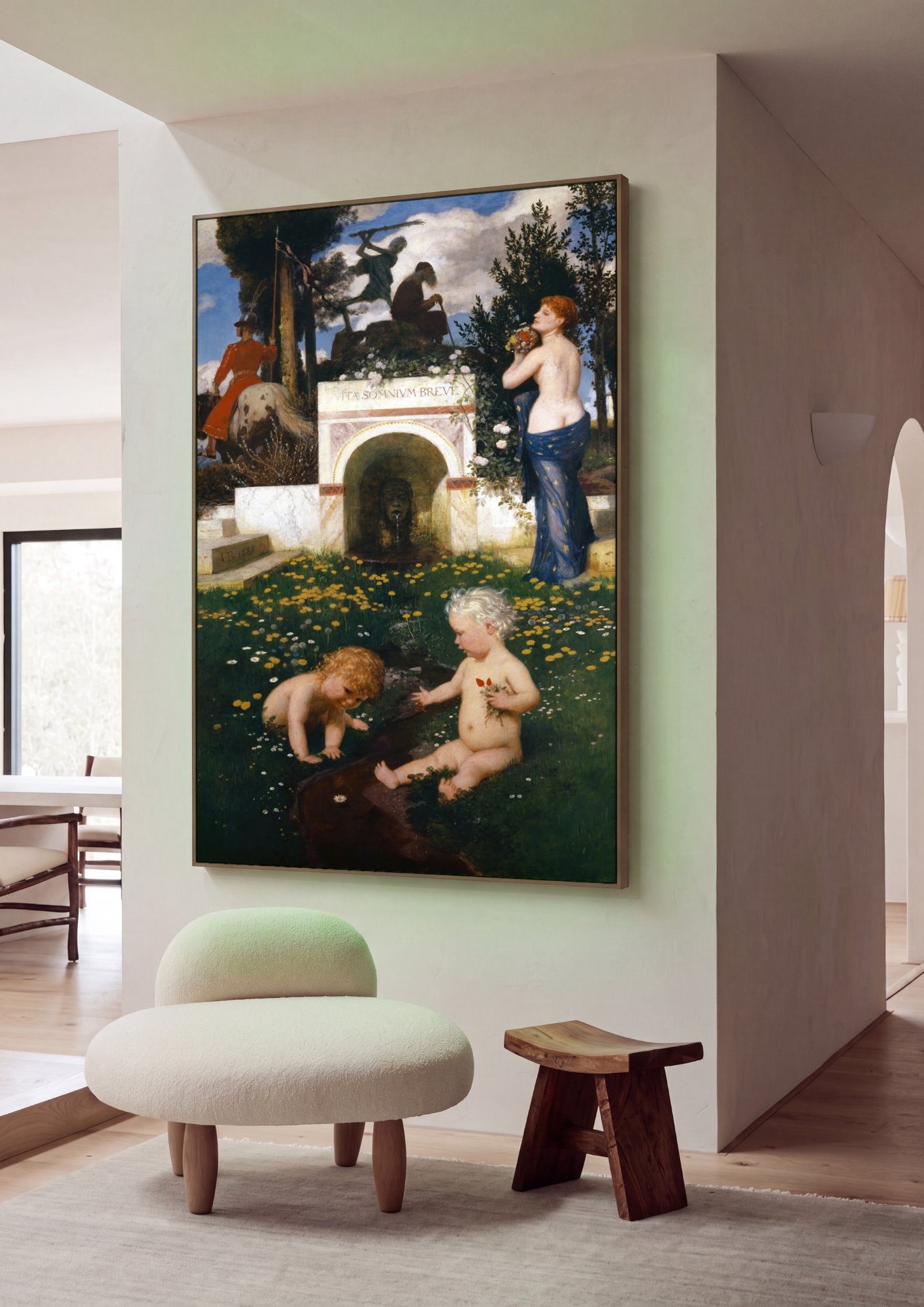 Quadro Decorativo A Alegoria da Vida – Arnold Böcklin em ambiente decorado
