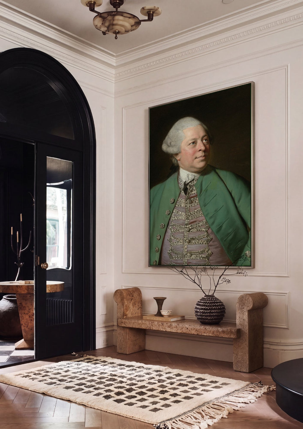 Quadro Decorativo Retrato de Joseph Warton - Sir Joshua Reynolds em ambiente decorado