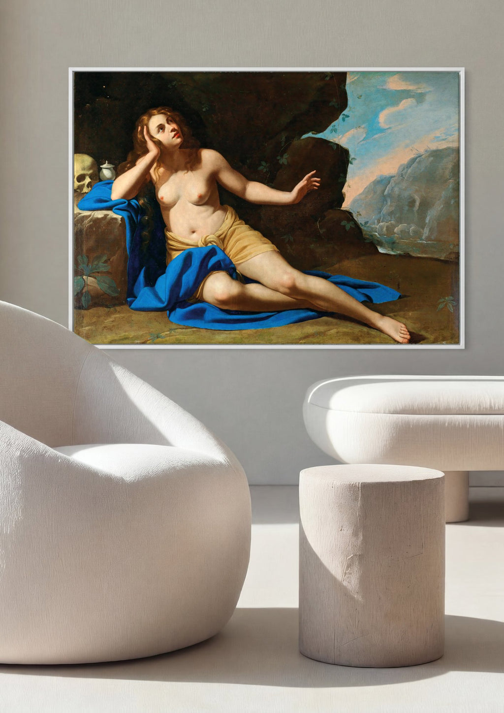 Quadro Decorativo Madalena Penitente - Artemisia Gentileschi em ambiente decorado