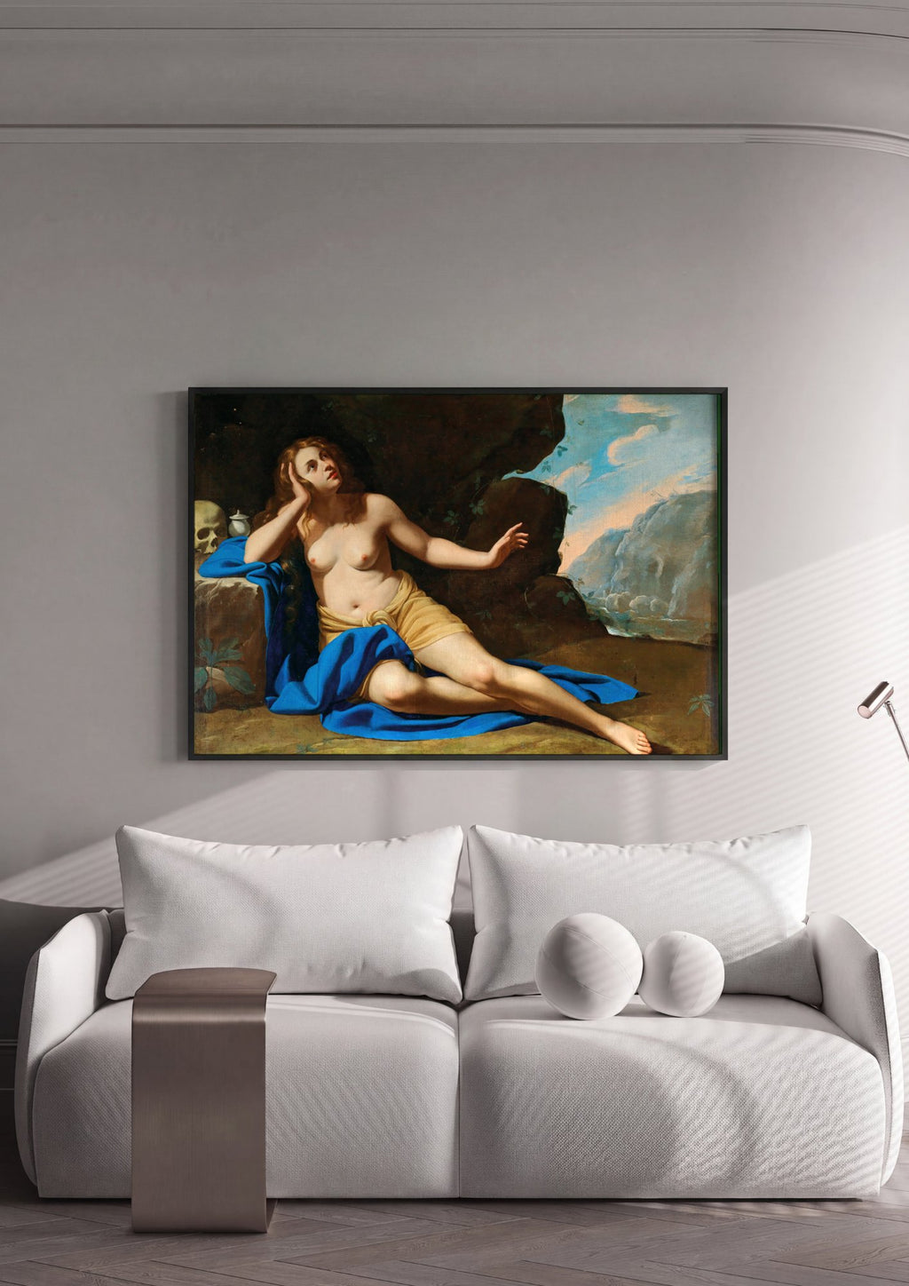 Quadro Decorativo Madalena Penitente - Artemisia Gentileschi em ambiente decorado