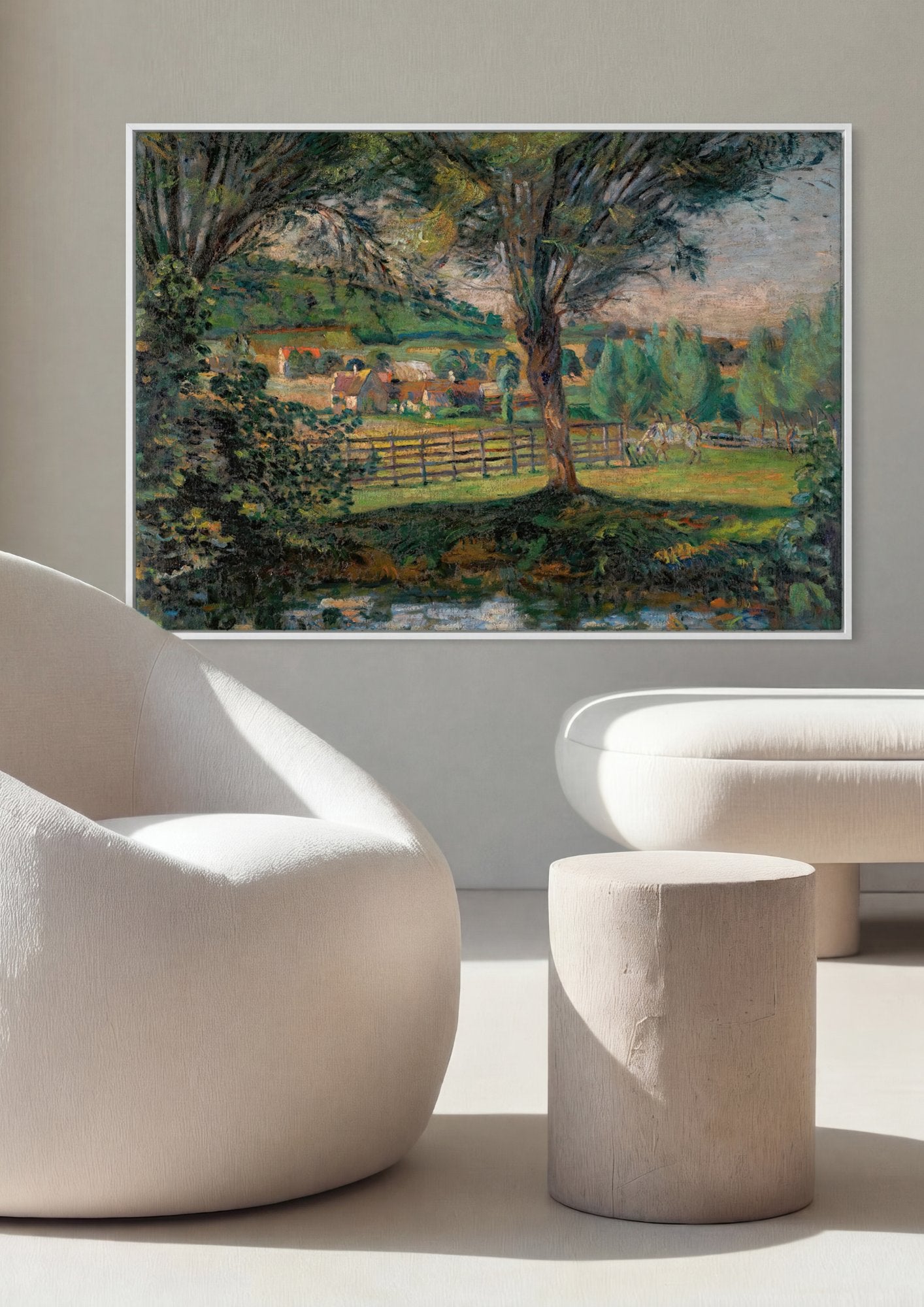 Quadro Decorativo Paisagem com Rio e Árvores - Guillaumin em ambiente decorado
