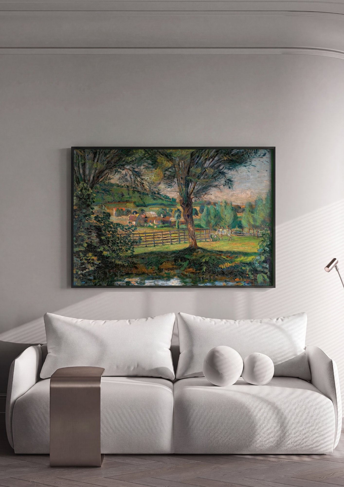 Quadro Decorativo Paisagem com Rio e Árvores - Guillaumin em ambiente decorado