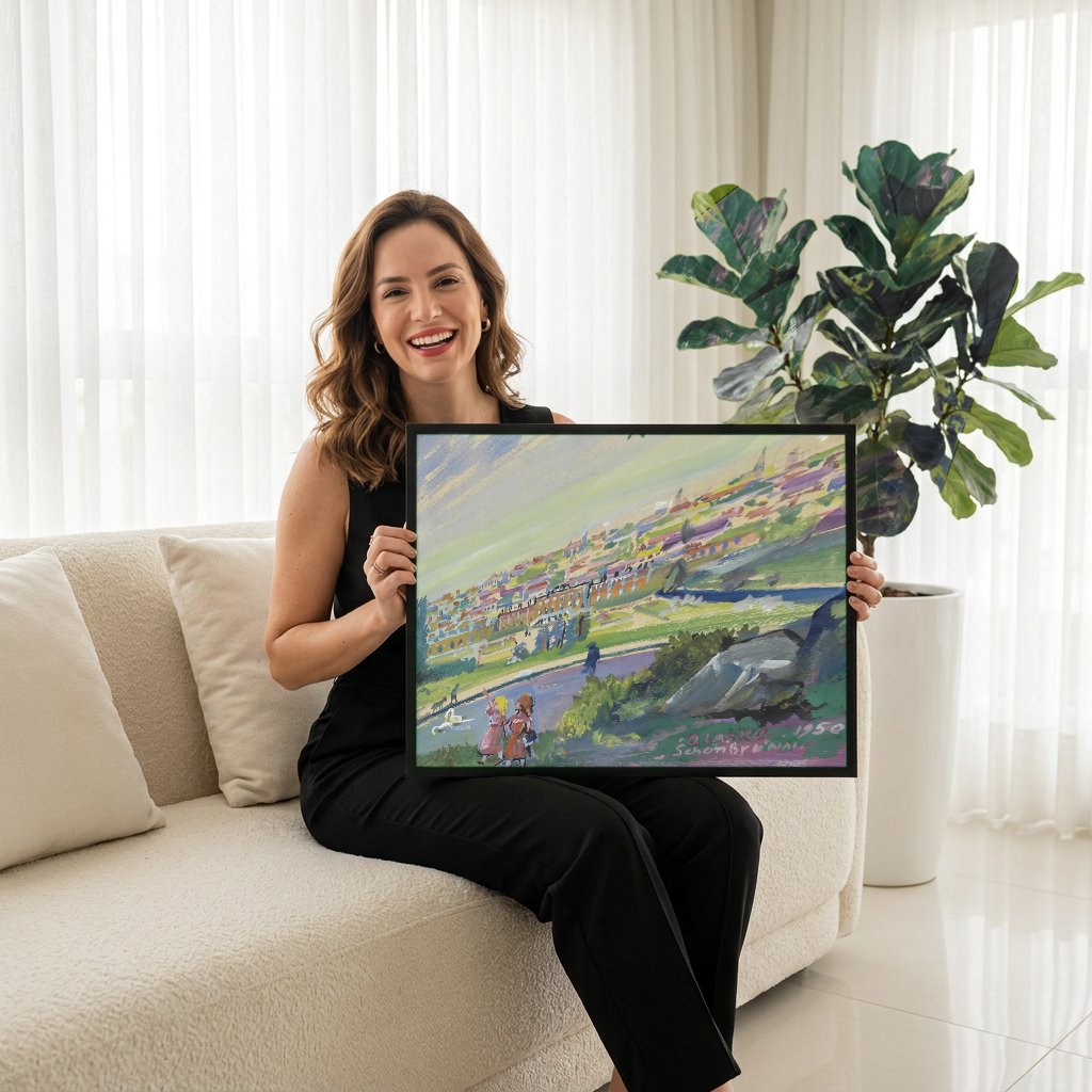 Quadro Decorativo Schoenbrunn - Oskar Laske com modelo em ambiente