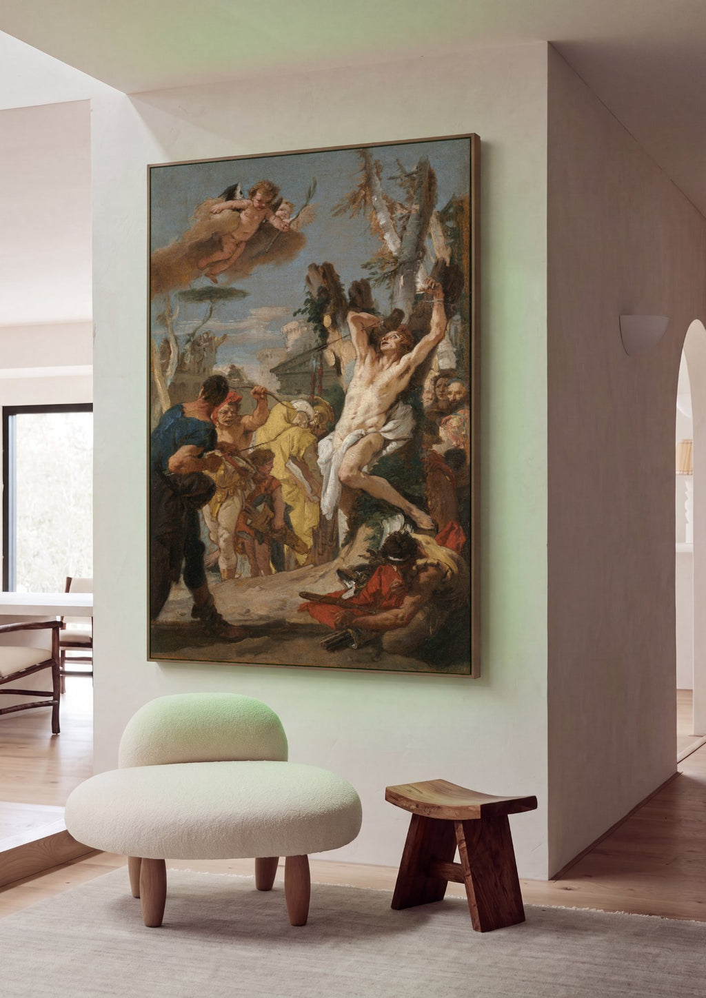 Quadro Decorativo Martírio de São Sebastião - Tiepolo em ambiente decorado