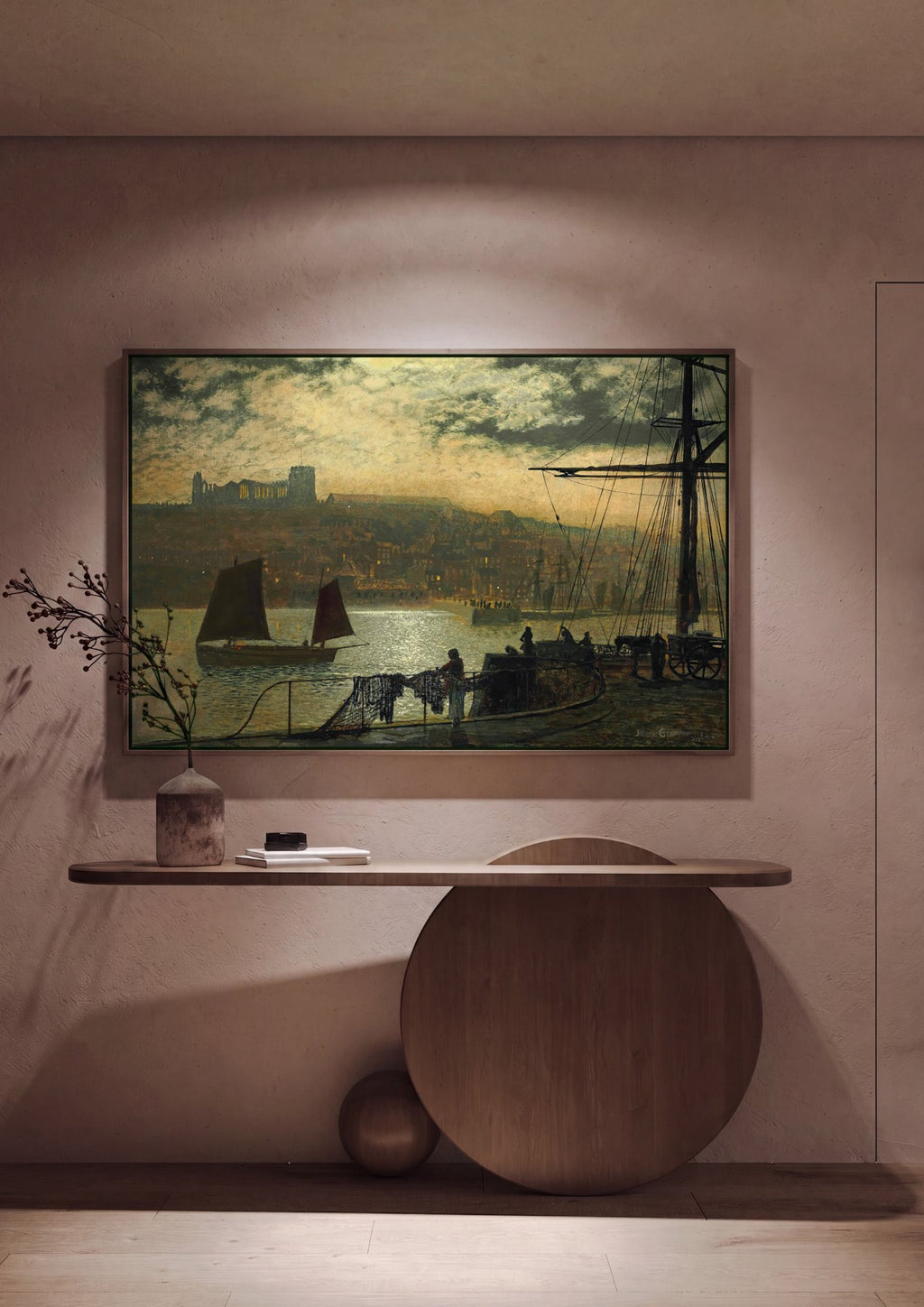 Quadro Decorativo Whitby Harbour - John Atkinson Grimshaw em ambiente decorado