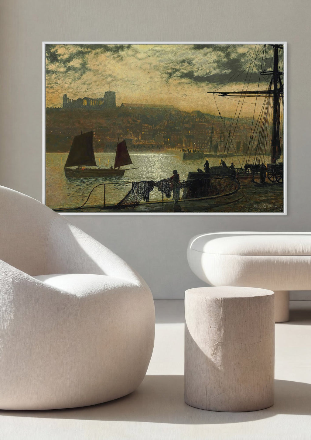 Quadro Decorativo Whitby Harbour - John Atkinson Grimshaw em ambiente decorado
