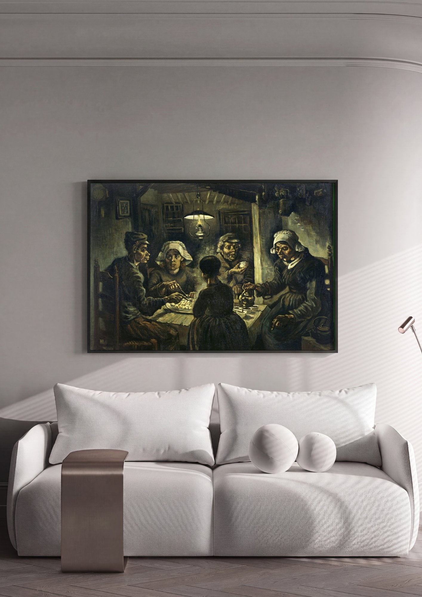 Quadro Decorativo Os Comedores de Batata - Van Gogh em ambiente decorado