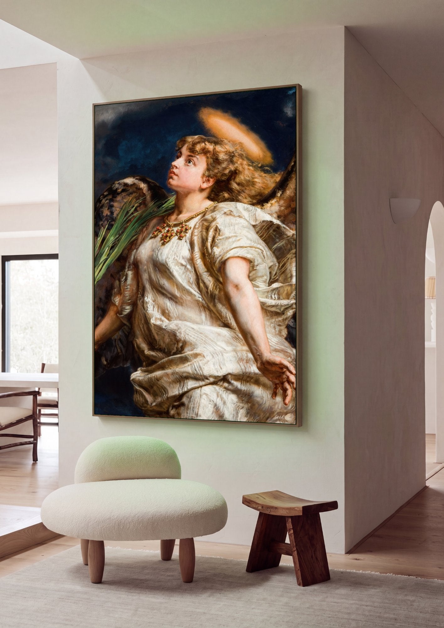 Quadro Decorativo Anjo Querubim - Jan Matejko em ambiente decorado