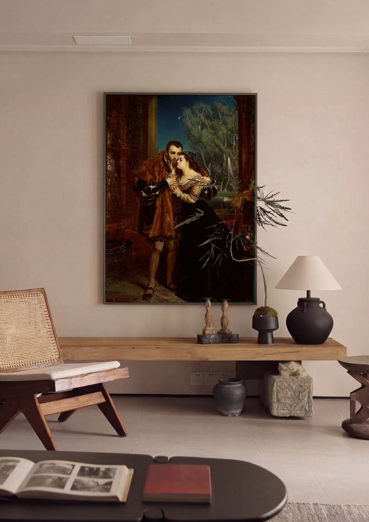Quadro Decorativo Casal Noturno - Jan Matejko em ambiente decorado
