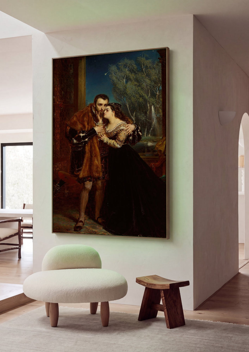 Quadro Decorativo Casal Noturno - Jan Matejko em ambiente decorado