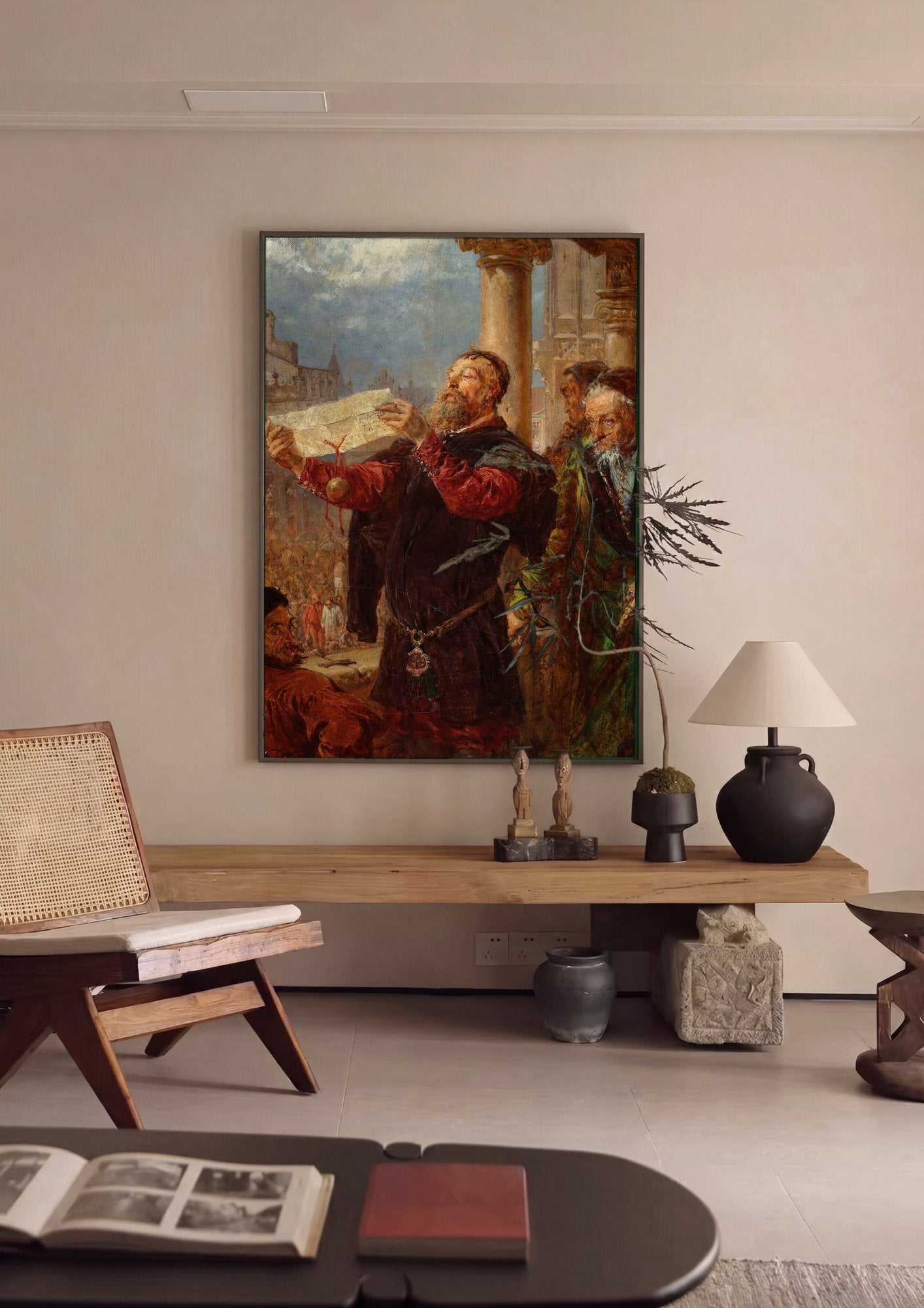 Quadro Decorativo: A Proclamacao - Jan Matejko em ambiente decorado