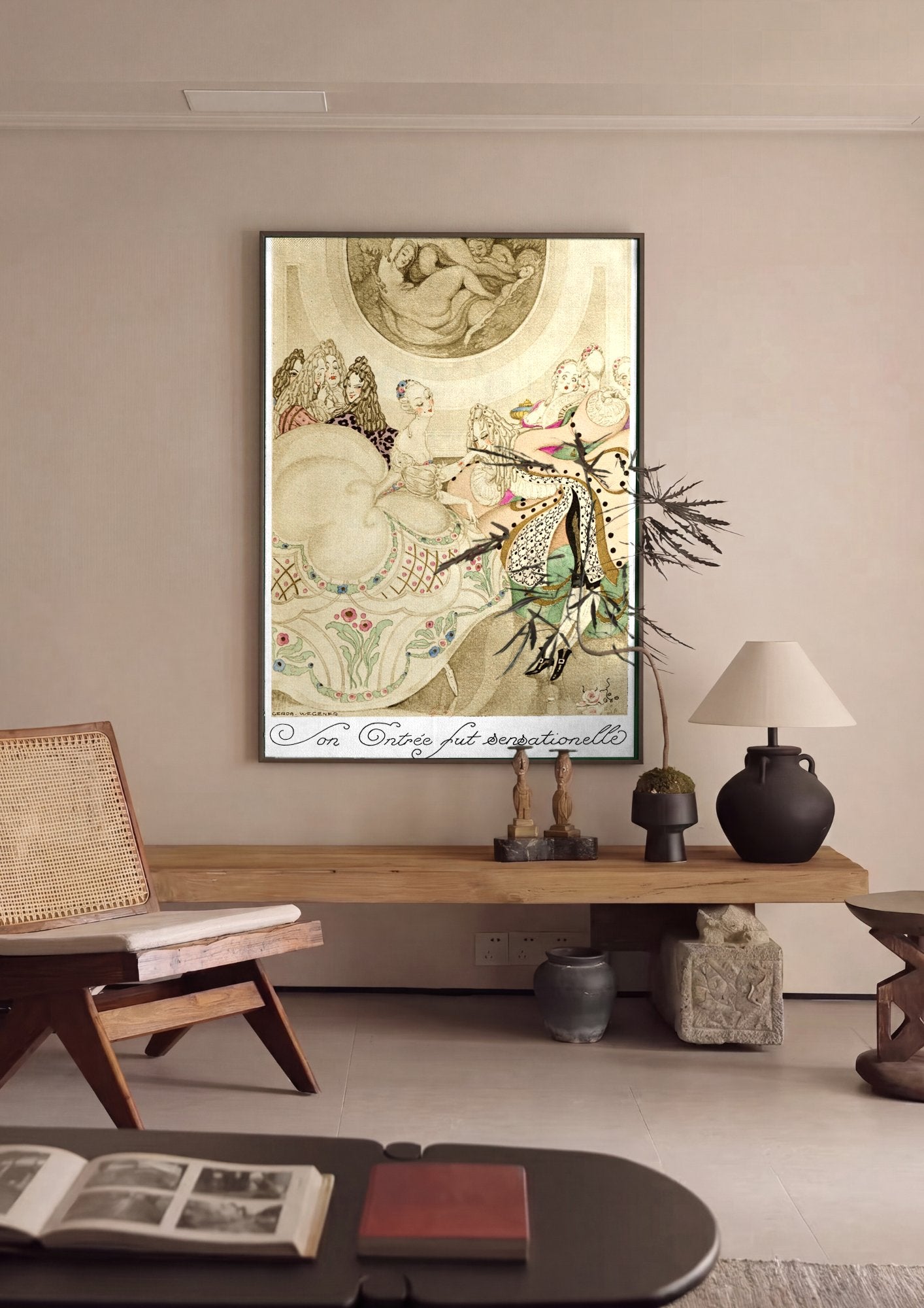 Quadro Decorativo Son Entrée Fut Sensationelle - Gerda Wegener em ambiente decorado