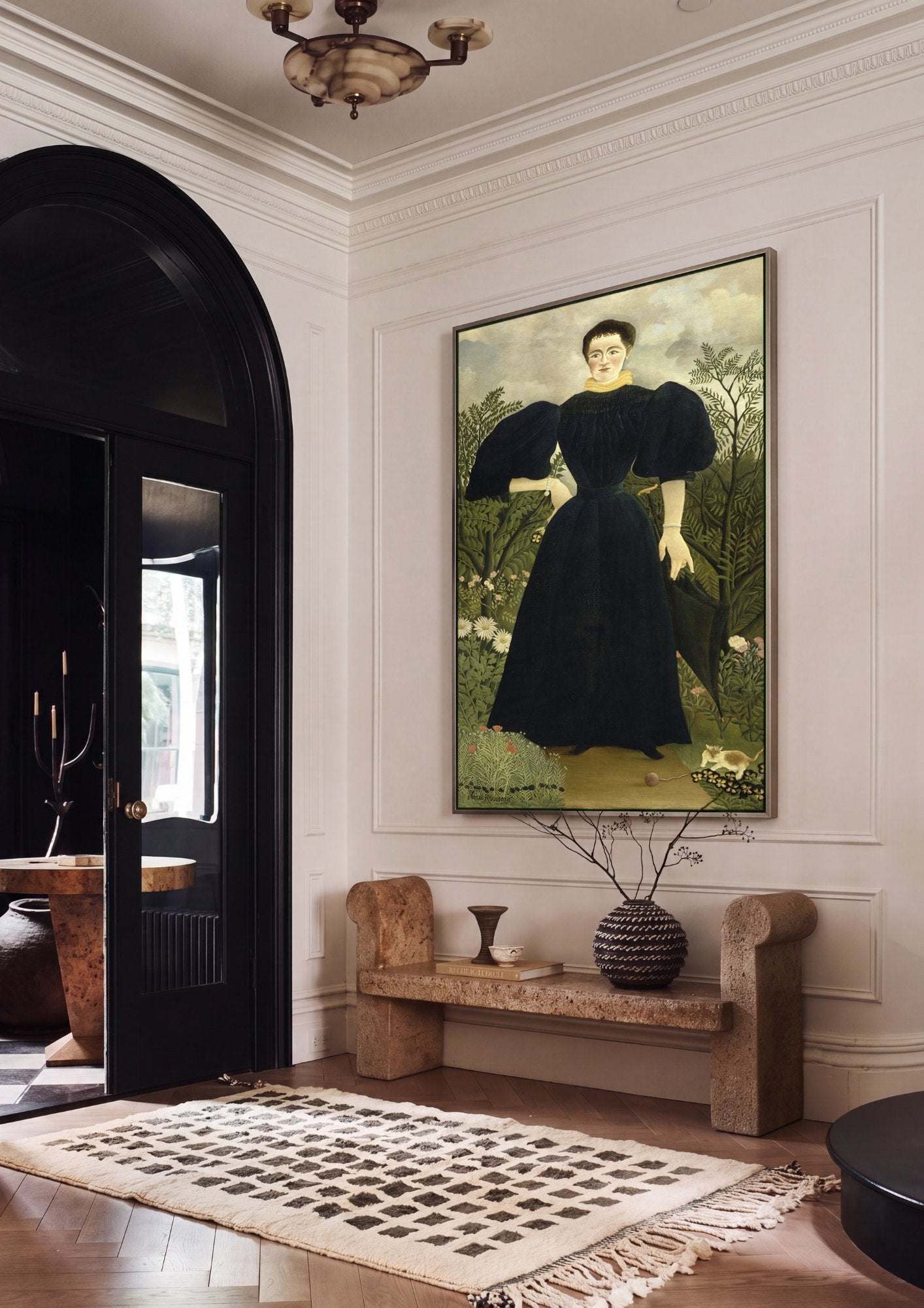 Quadro Decorativo A Senhora M. ou Retrato de Madame M. - Rousseau em ambiente decorado