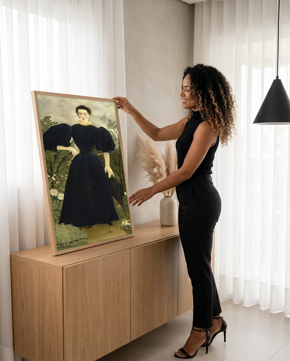 Quadro Decorativo A Senhora M. ou Retrato de Madame M. - Rousseau com modelo em ambiente