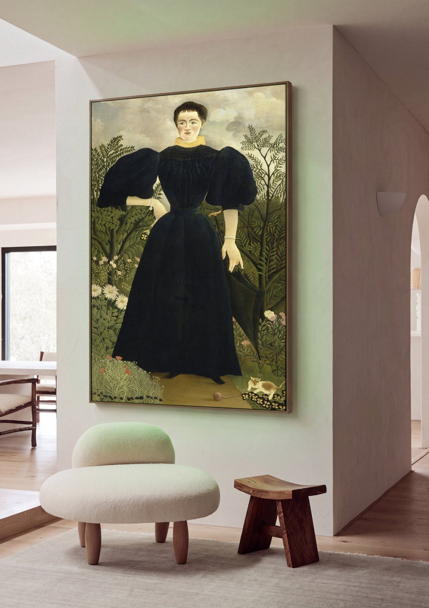 Quadro Decorativo A Senhora M. ou Retrato de Madame M. - Rousseau em ambiente decorado