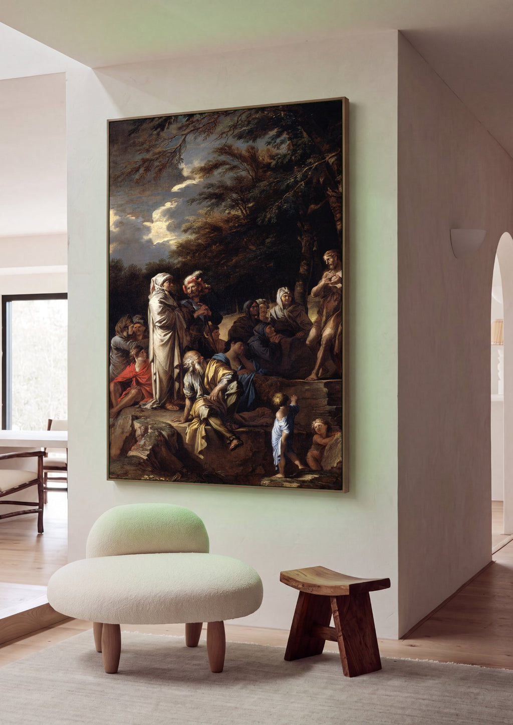 Quadro Decorativo Jesus e o Povo - Salvator Rosa em ambiente decorado