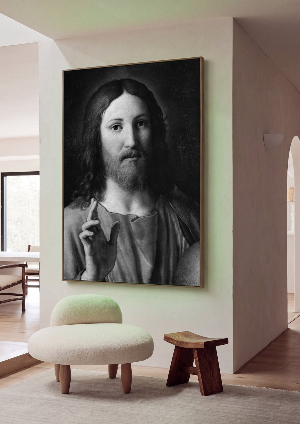 Quadro Decorativo Ecce Homo - Sassoferrato em ambiente decorado
