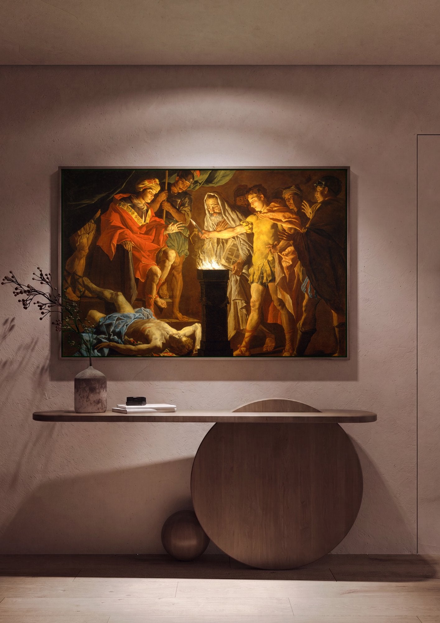 Quadro Decorativo A Morte de Sêneca - Matthias Stomer em ambiente decorado
