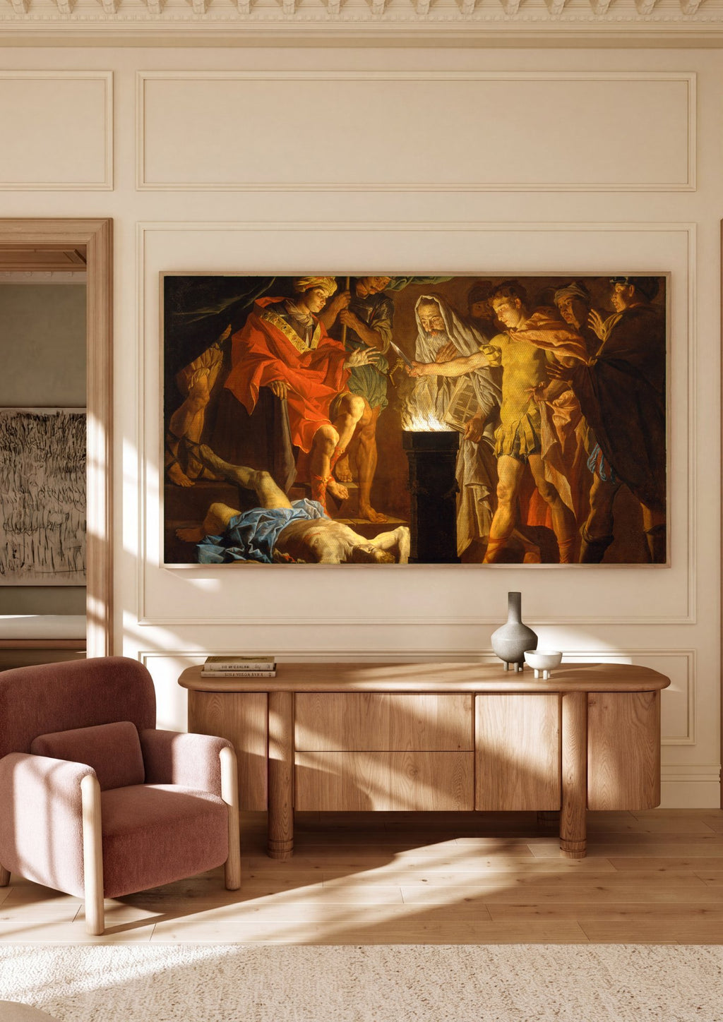 Quadro Decorativo A Morte de Sêneca - Matthias Stomer em ambiente decorado