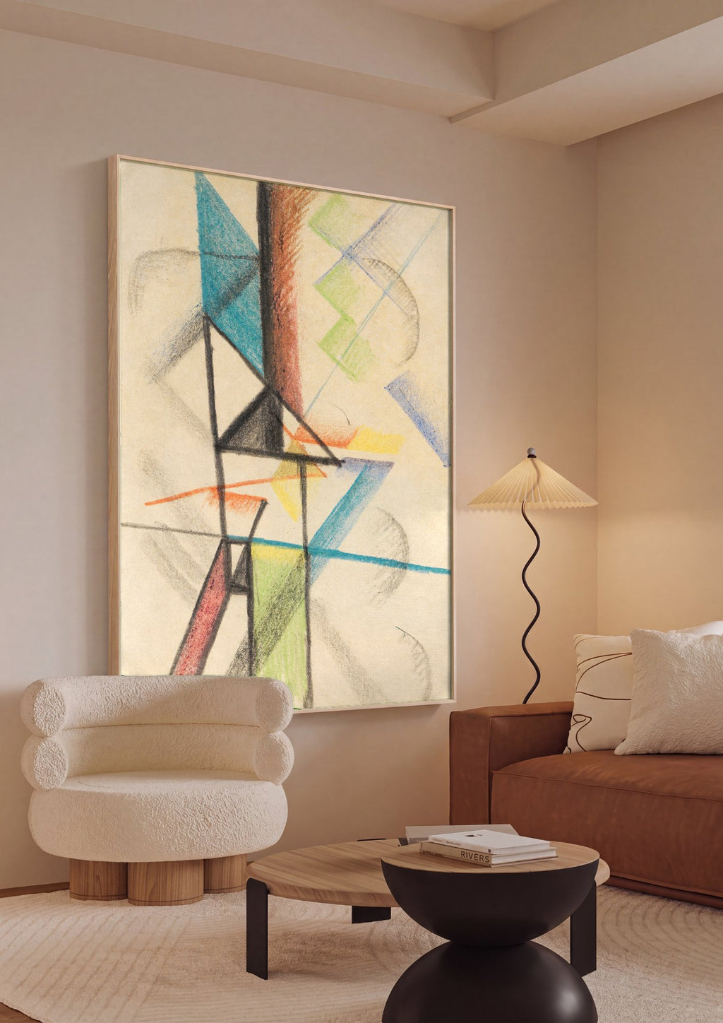 Quadro Decorativo Composicao Abstrata - August Macke em ambiente decorado