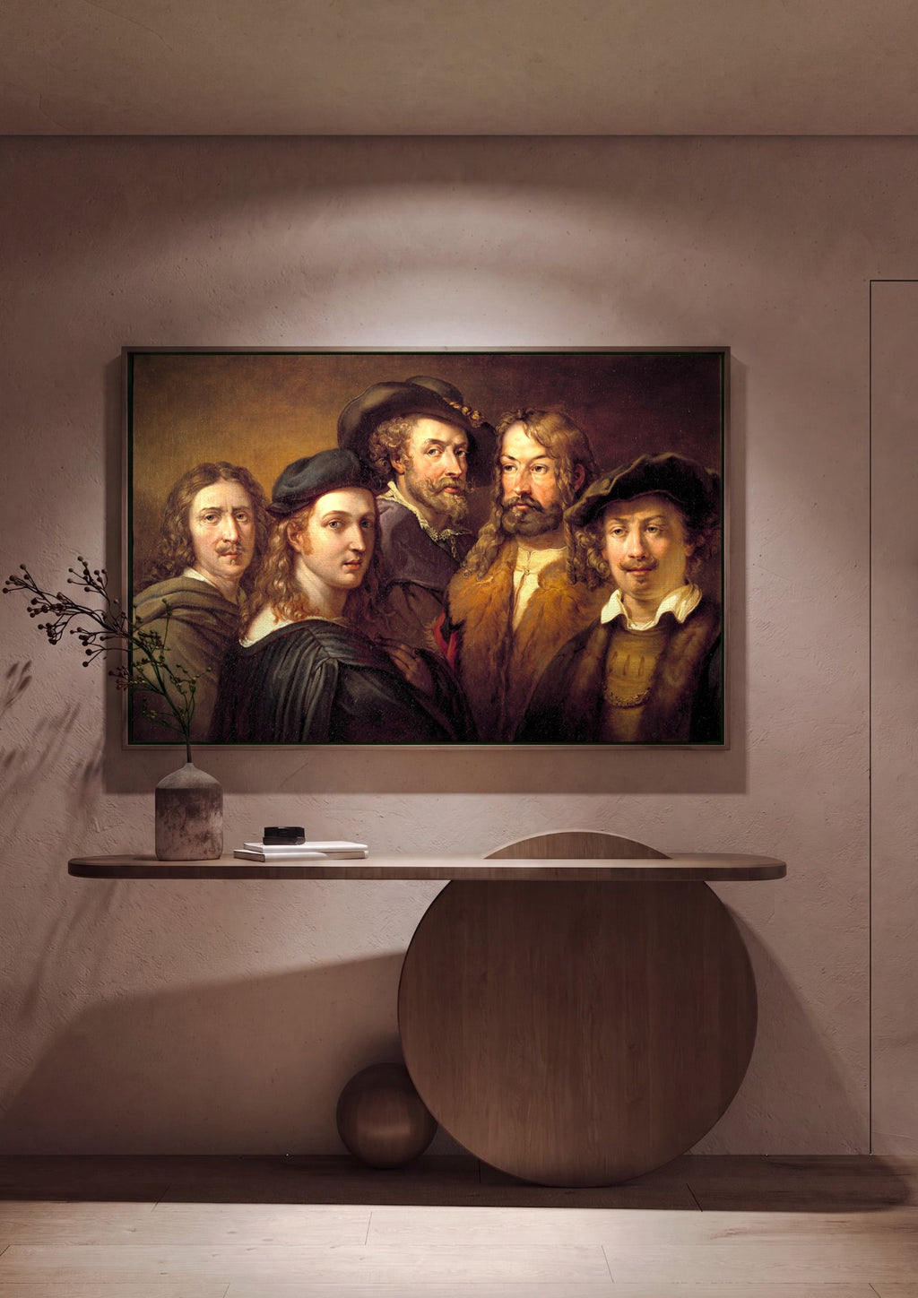 Quadro Decorativo A Conspiração de Claudius Civilis - Rembrandt em ambiente decorado