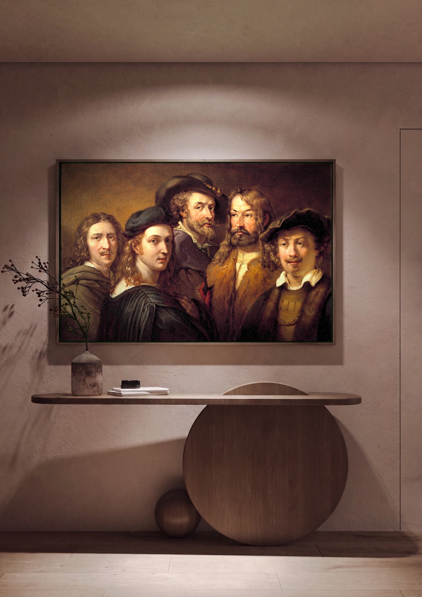 Quadro Decorativo A Conspiração de Claudius Civilis - Rembrandt em ambiente decorado