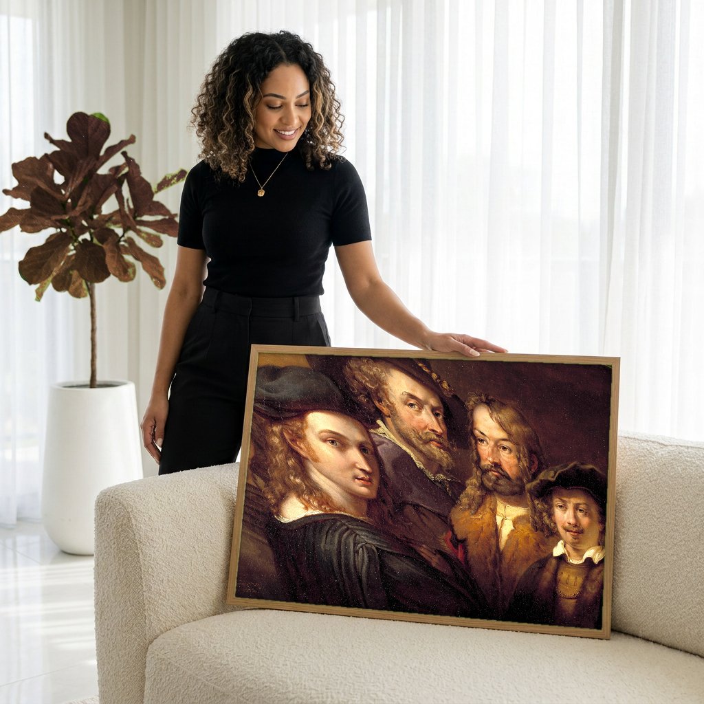 Quadro Decorativo A Conspiração de Claudius Civilis - Rembrandt com modelo em ambiente
