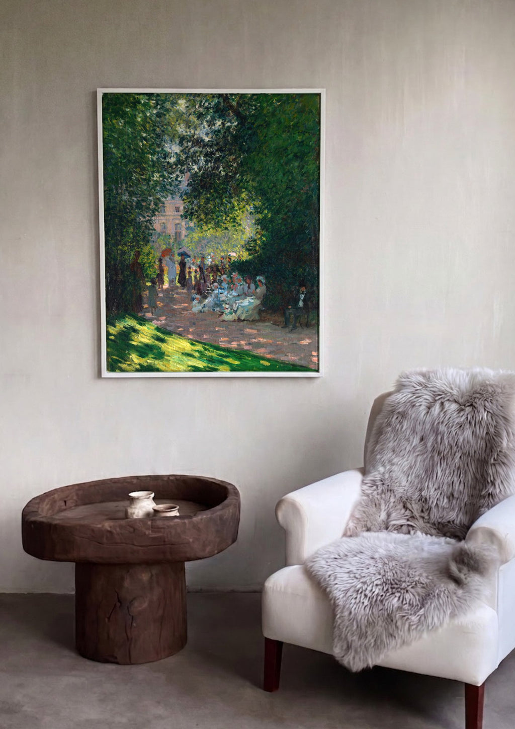 Quadro Decorativo Jardins Sombrios - Claude Monet em ambiente decorado