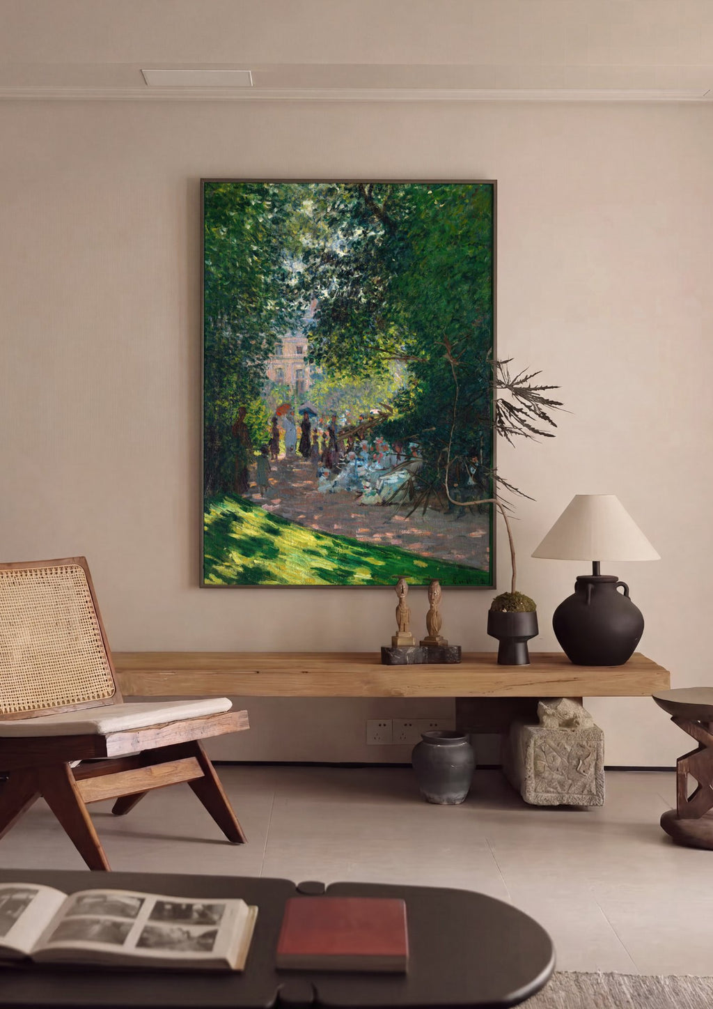 Quadro Decorativo Jardins Sombrios - Claude Monet em ambiente decorado