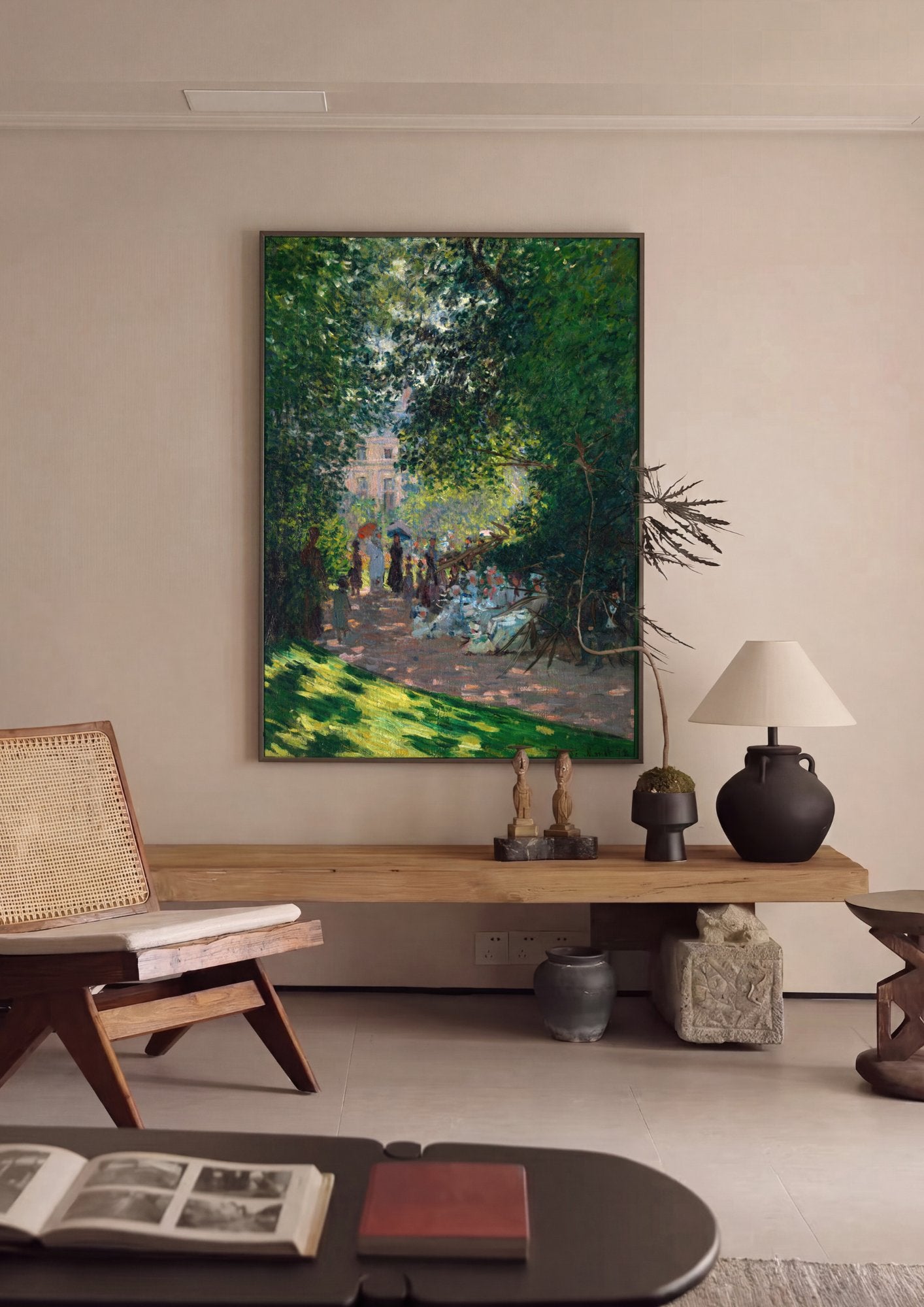 Quadro Decorativo Jardins Sombrios - Claude Monet em ambiente decorado