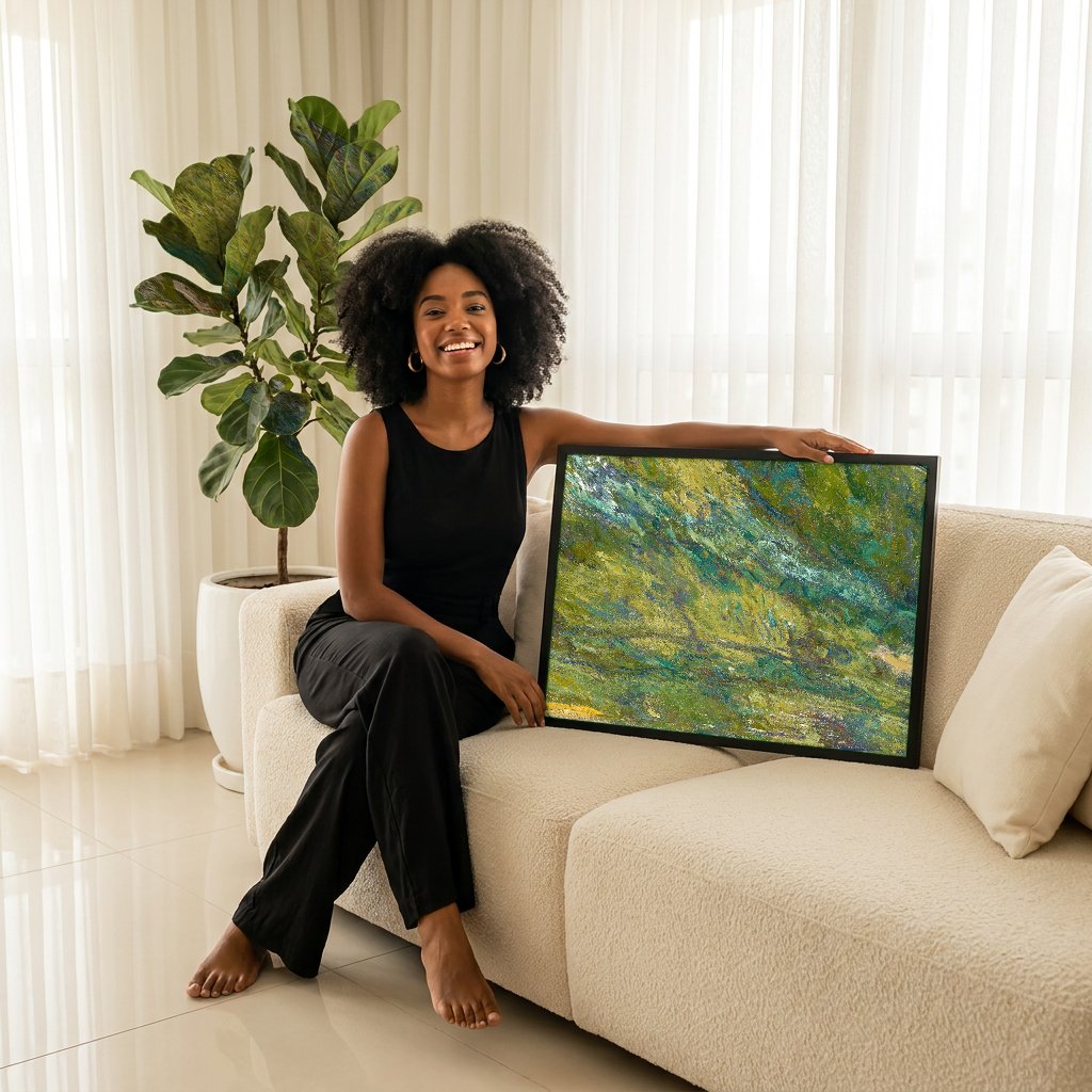 Quadro Decorativo A Ponte Japonesa - Claude Monet com modelo em ambiente