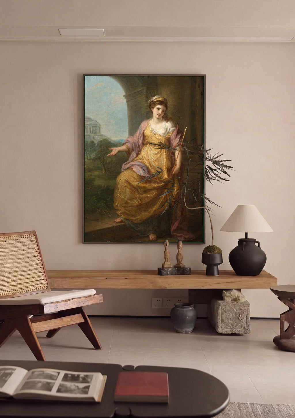Quadro Decorativo A Sibila - Angelica Kauffmann em ambiente decorado