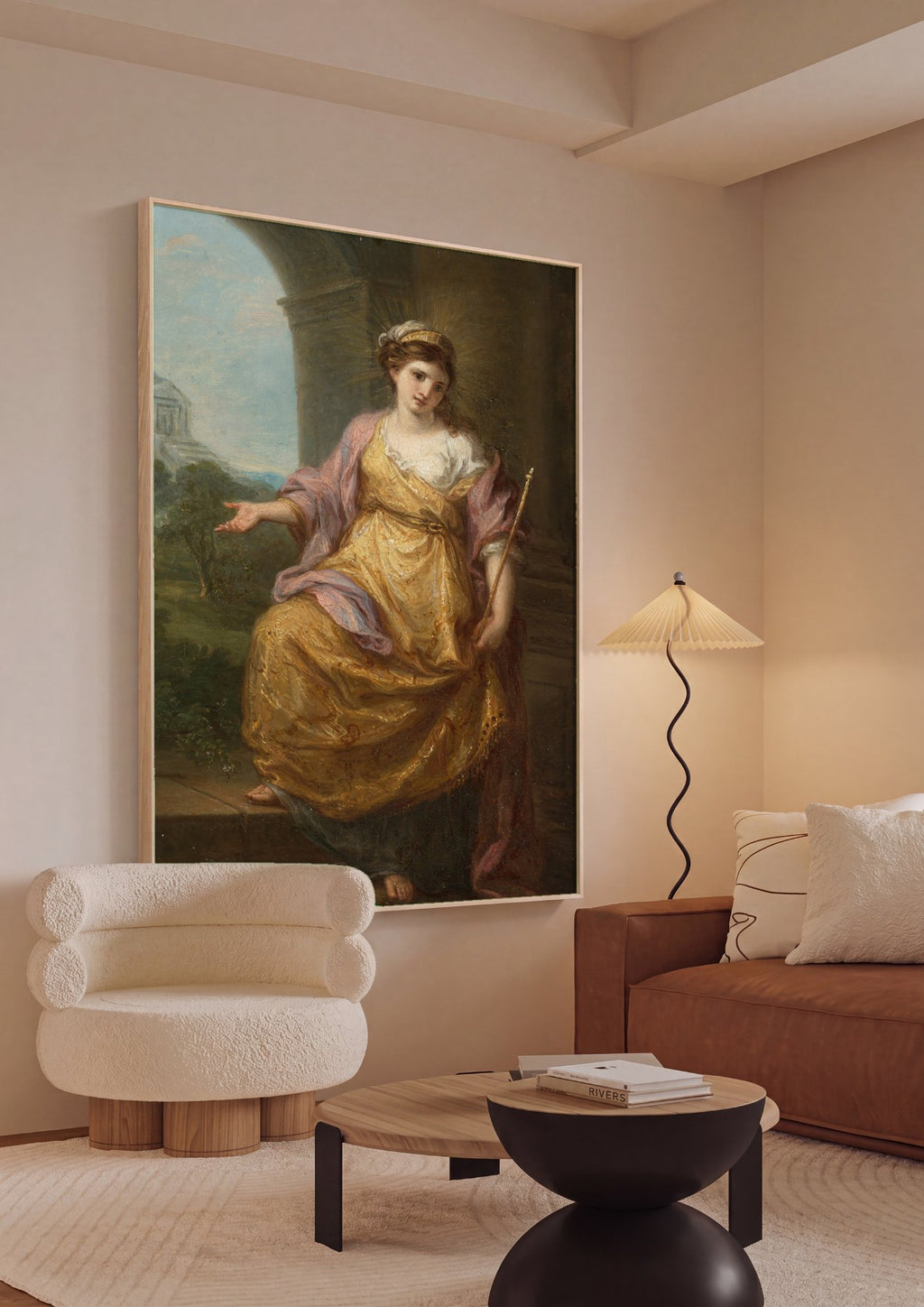 Quadro Decorativo A Sibila - Angelica Kauffmann em ambiente decorado