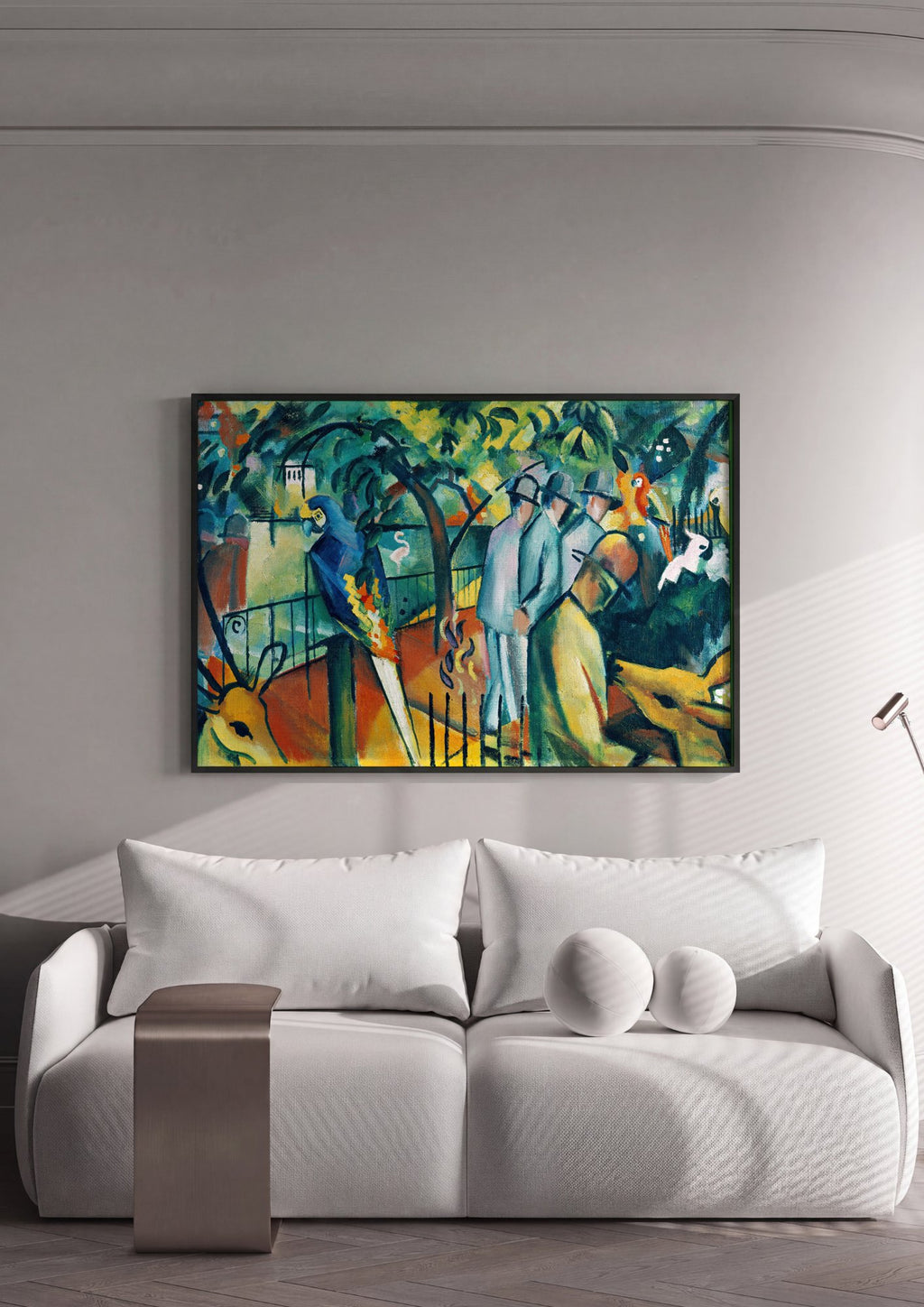 Quadro Decorativo Parque Zoológico I - August Macke em ambiente decorado