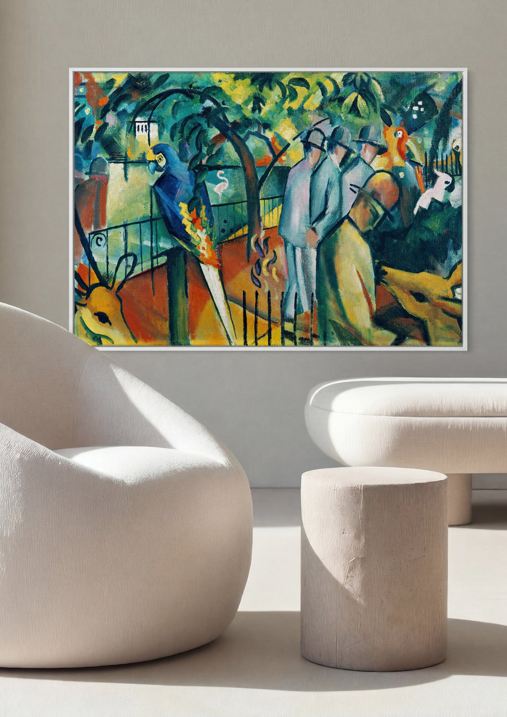 Quadro Decorativo Parque Zoológico I - August Macke em ambiente decorado