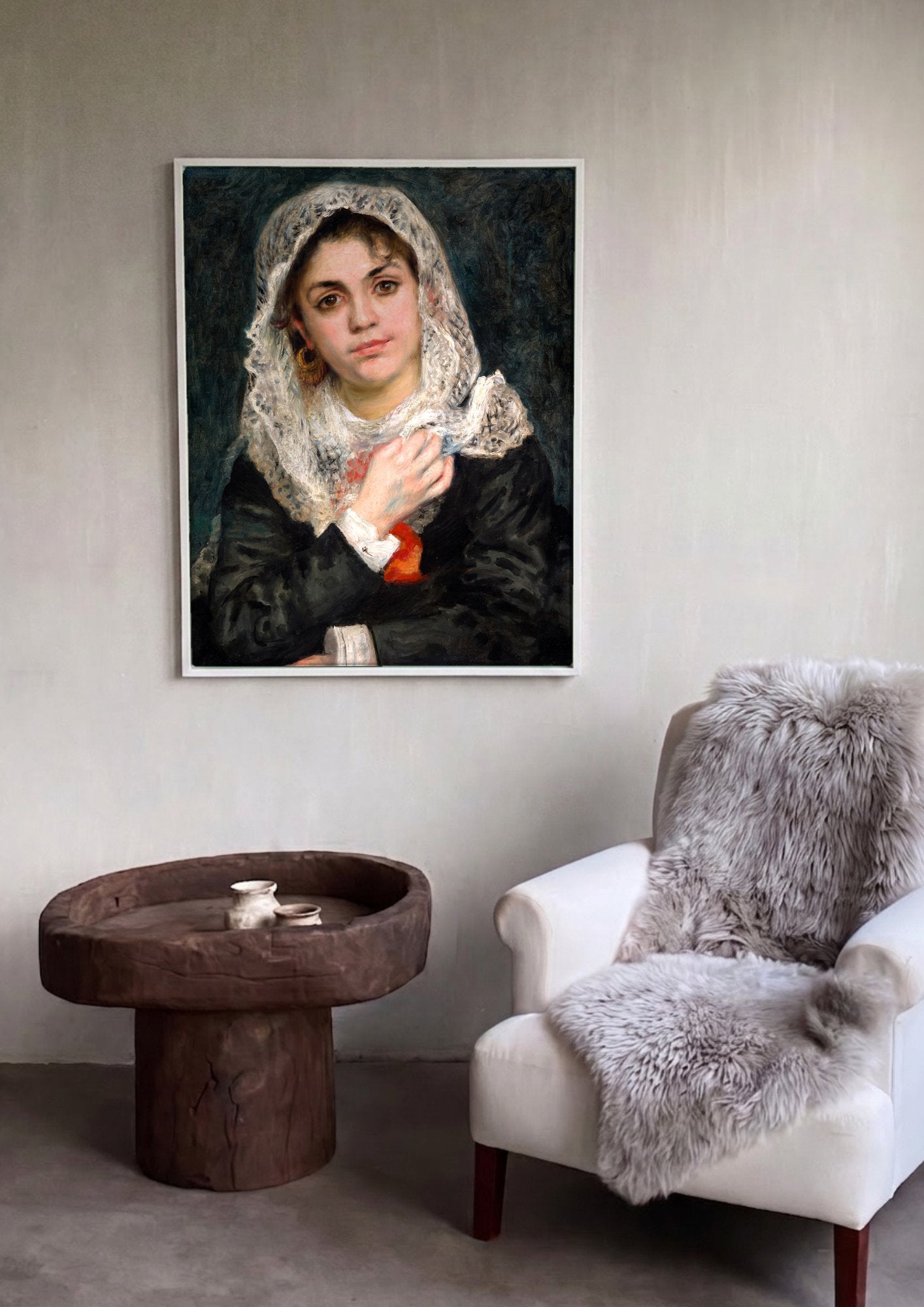Quadro Decorativo A Espanhola - Pierre-Auguste Renoir em ambiente decorado