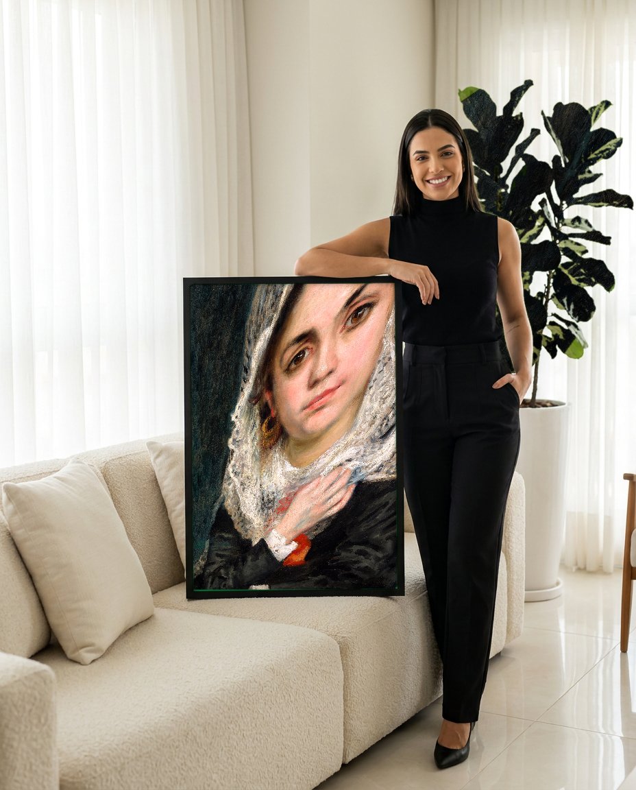 Quadro Decorativo A Espanhola - Pierre-Auguste Renoir com modelo em ambiente