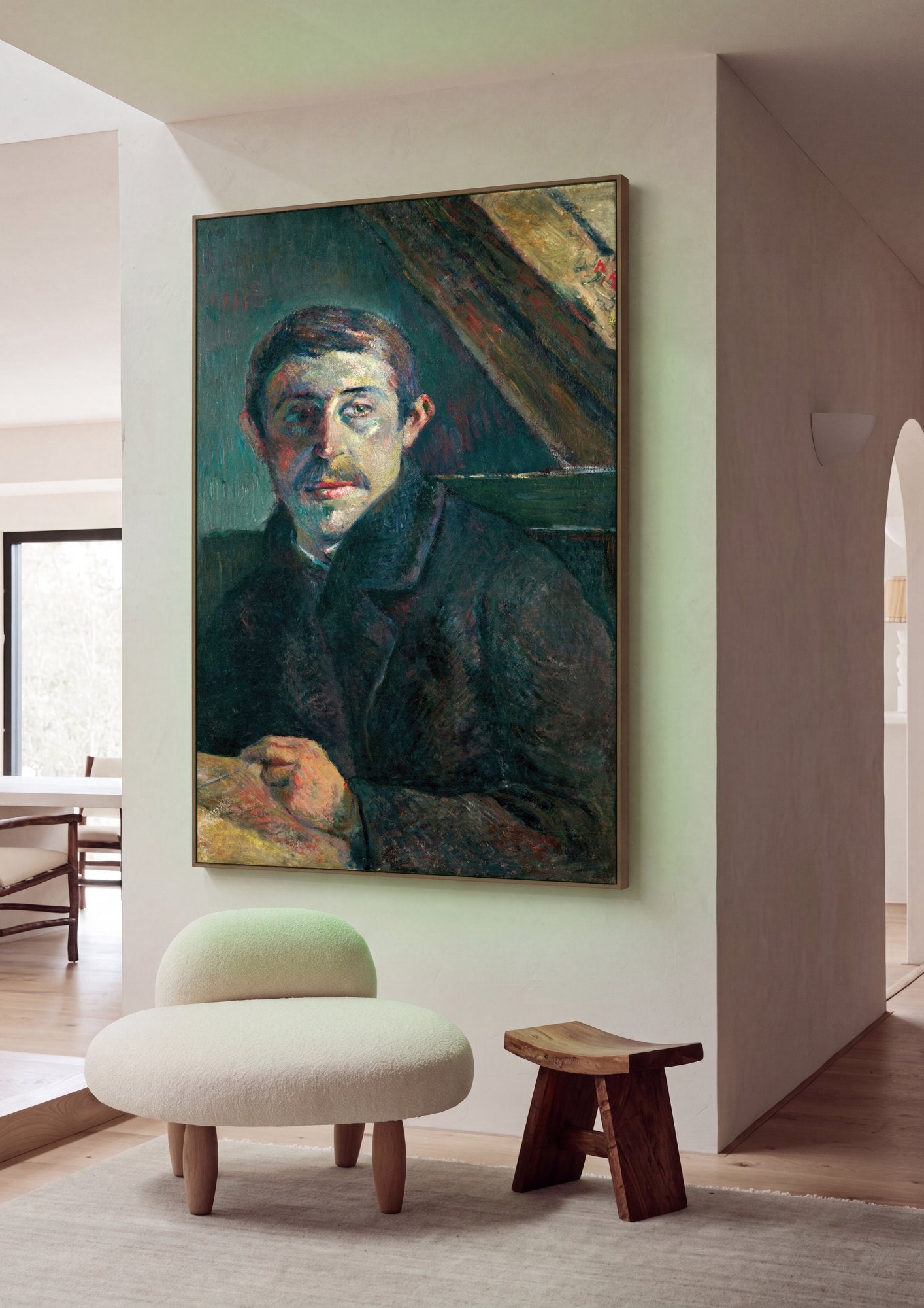 Quadro Decorativo Autorretrato - Paul Gauguin em ambiente decorado
