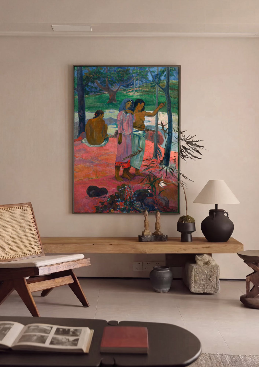 Quadro Decorativo Mulheres do Taiti - Gauguin em ambiente decorado