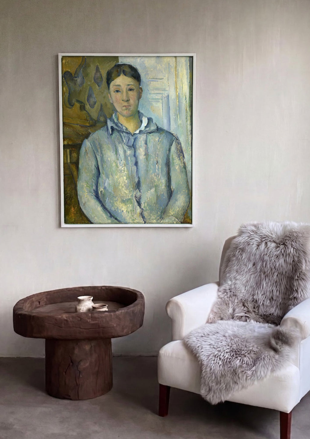 Quadro Decorativo Retrato de Mulher - Paul Cézanne em ambiente decorado