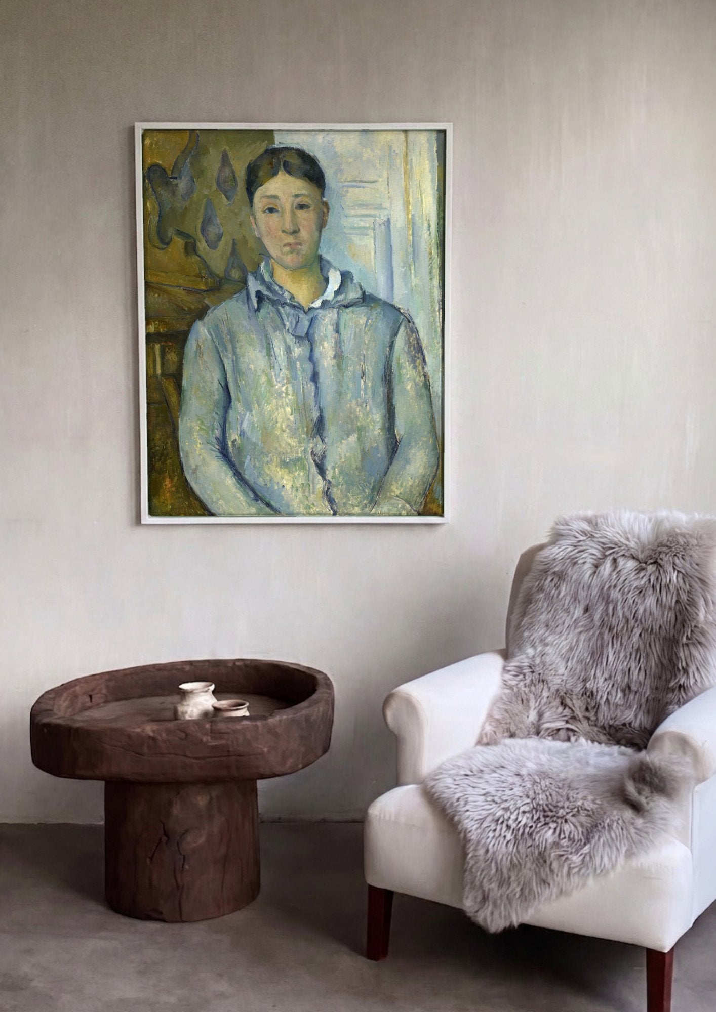Quadro Decorativo Retrato de Mulher - Paul Cézanne em ambiente decorado
