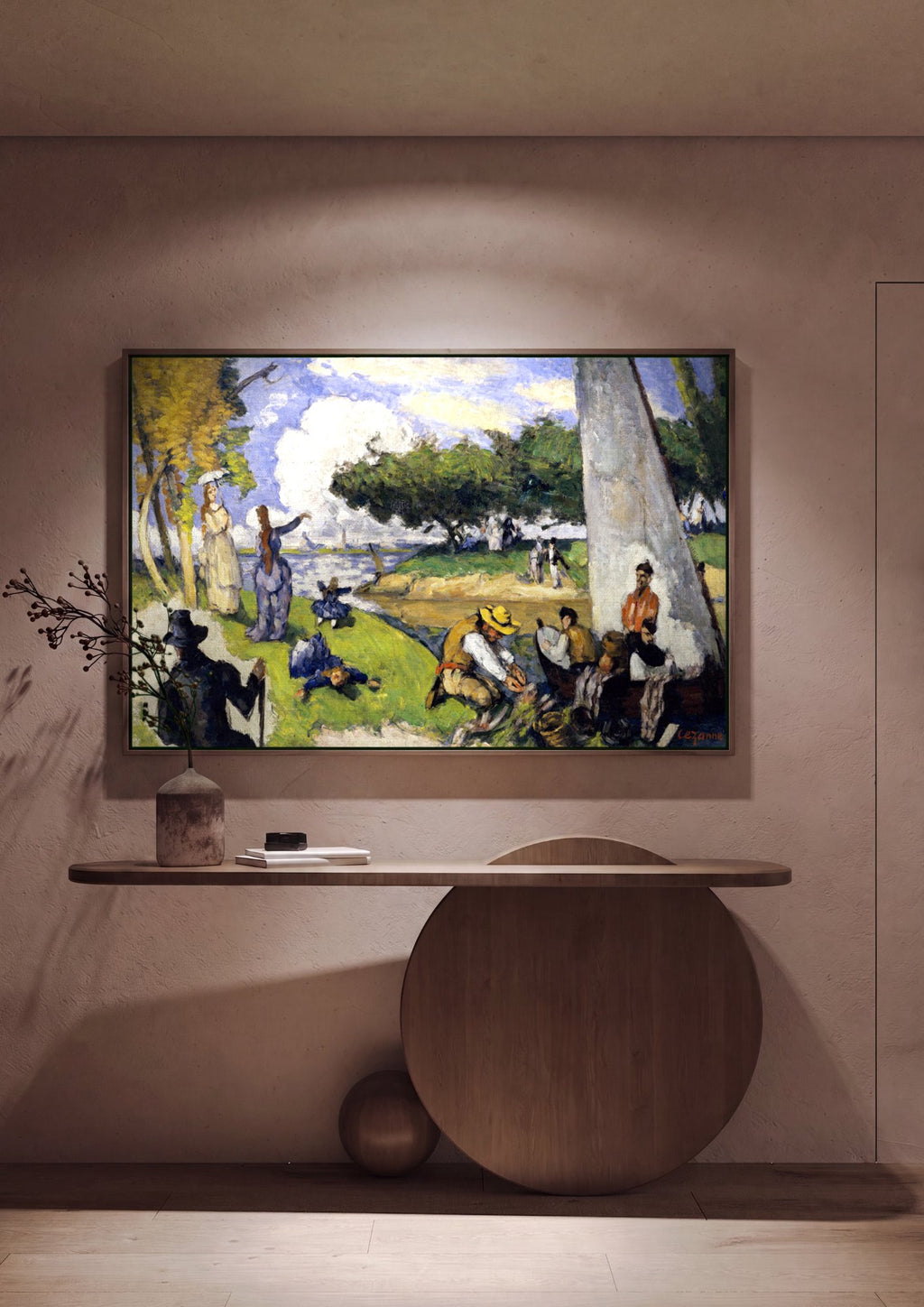 Quadro Decorativo A Margem do Marne - Paul Cézanne em ambiente decorado