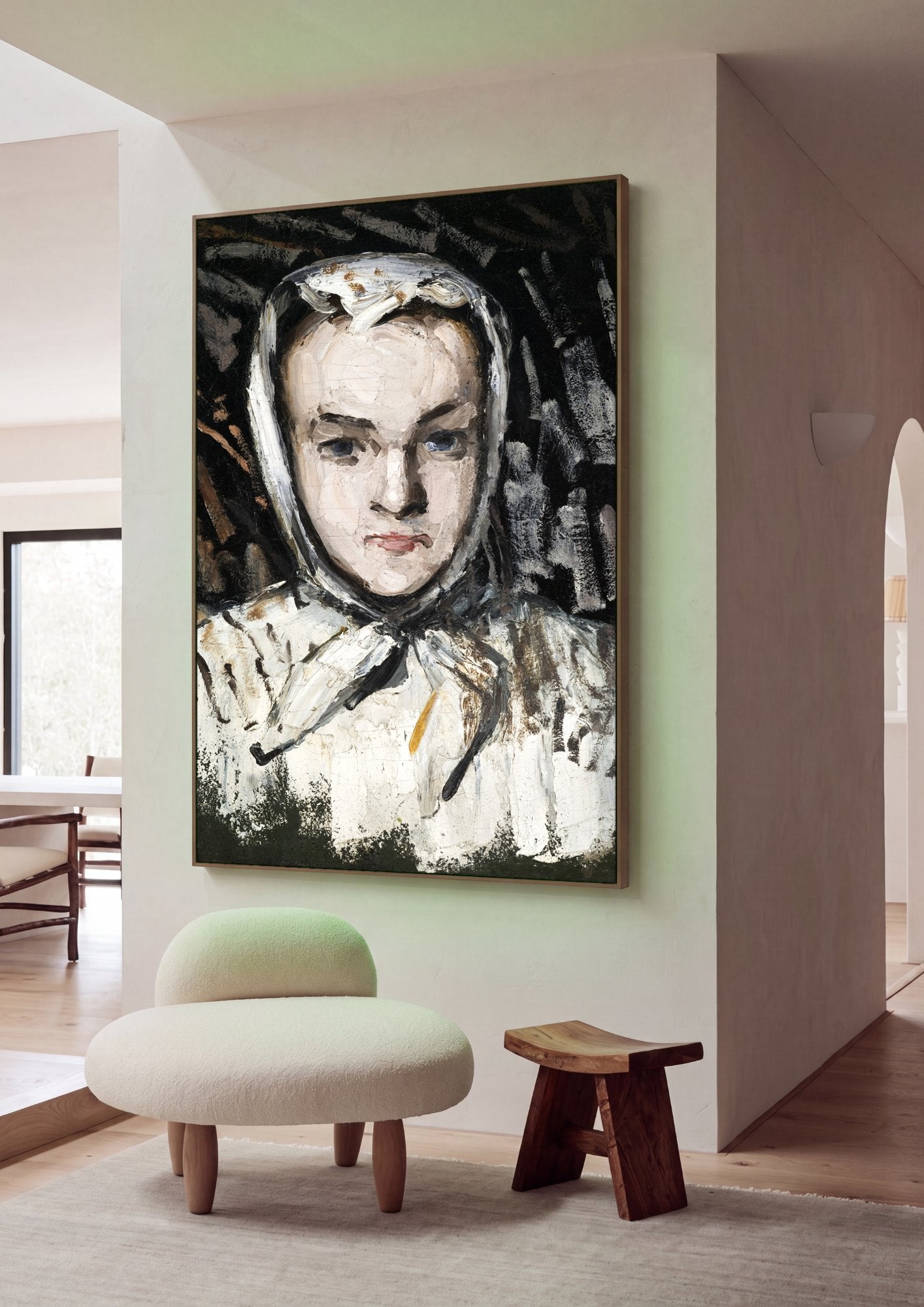 Quadro Decorativo Retrato de Mulher - Paul Cézanne em ambiente decorado