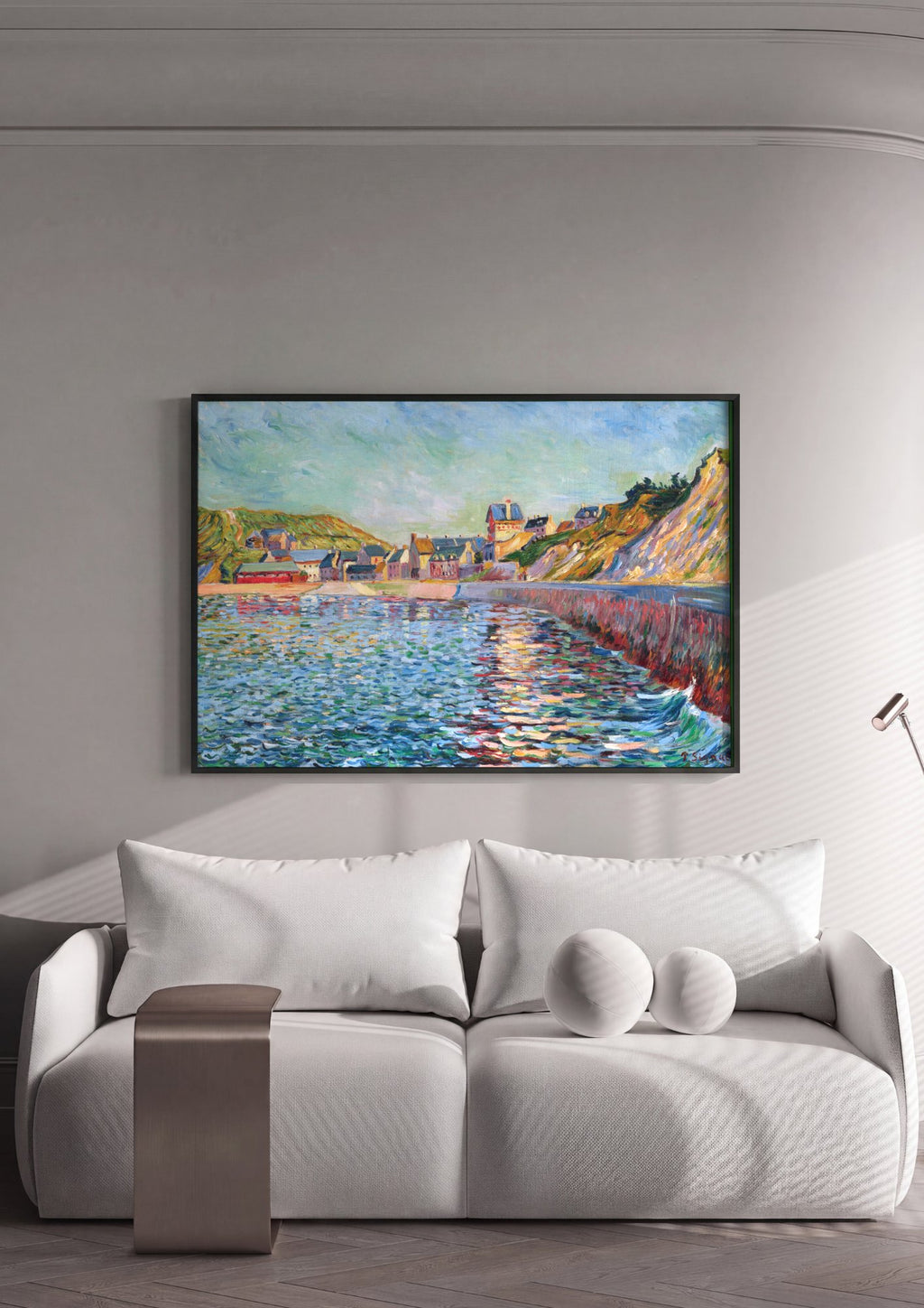 Quadro Decorativo Porto da Bretanha - Paul Signac em ambiente decorado