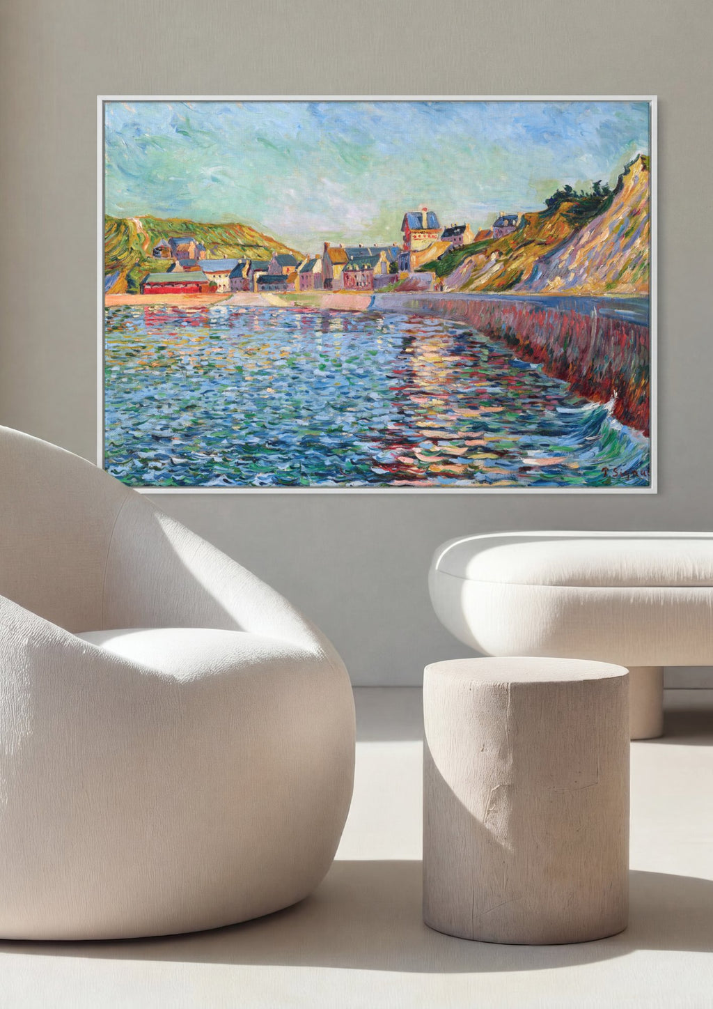 Quadro Decorativo Porto da Bretanha - Paul Signac em ambiente decorado