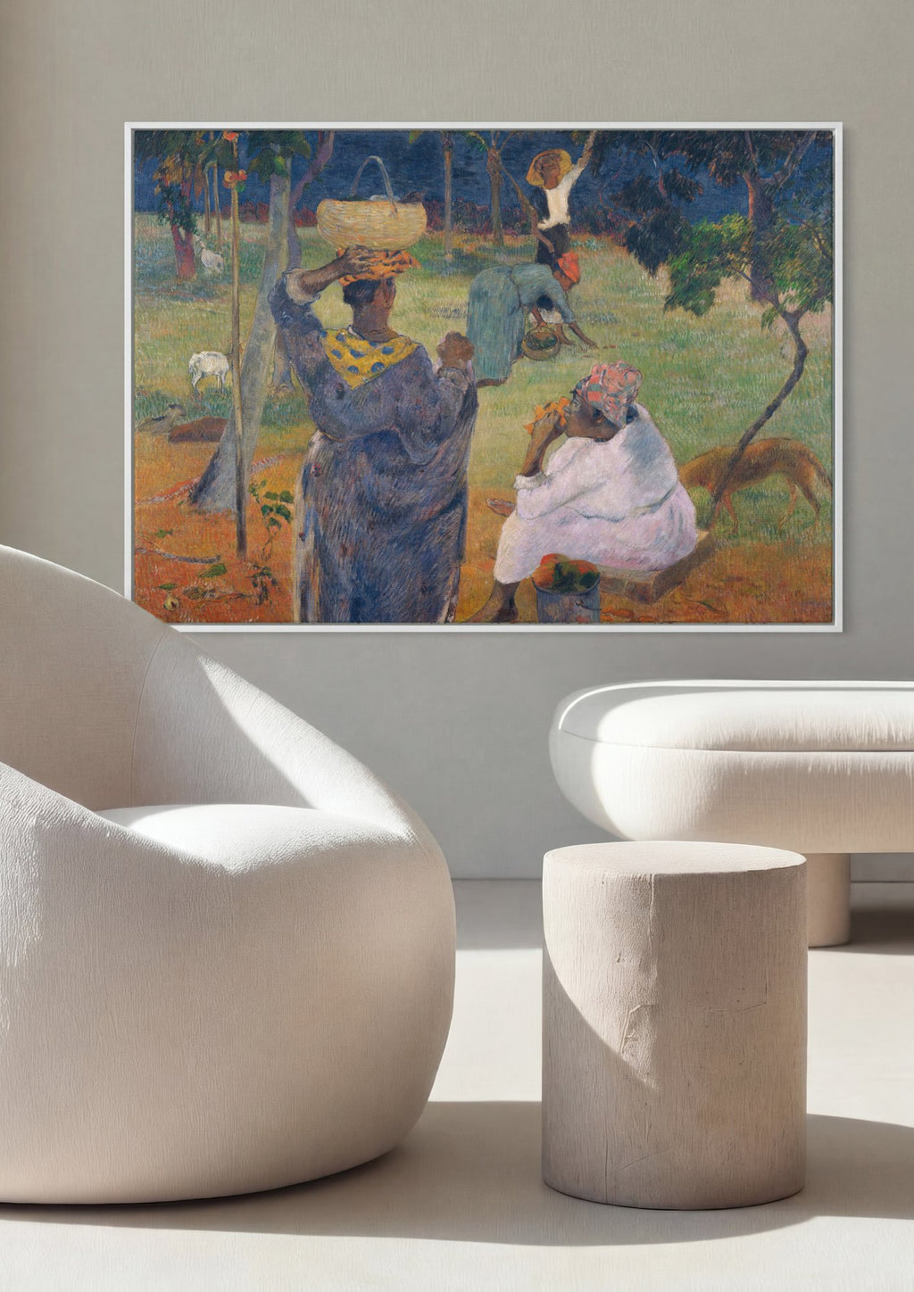 Quadro Decorativo Colheita Tropical - Paul Gauguin em ambiente decorado