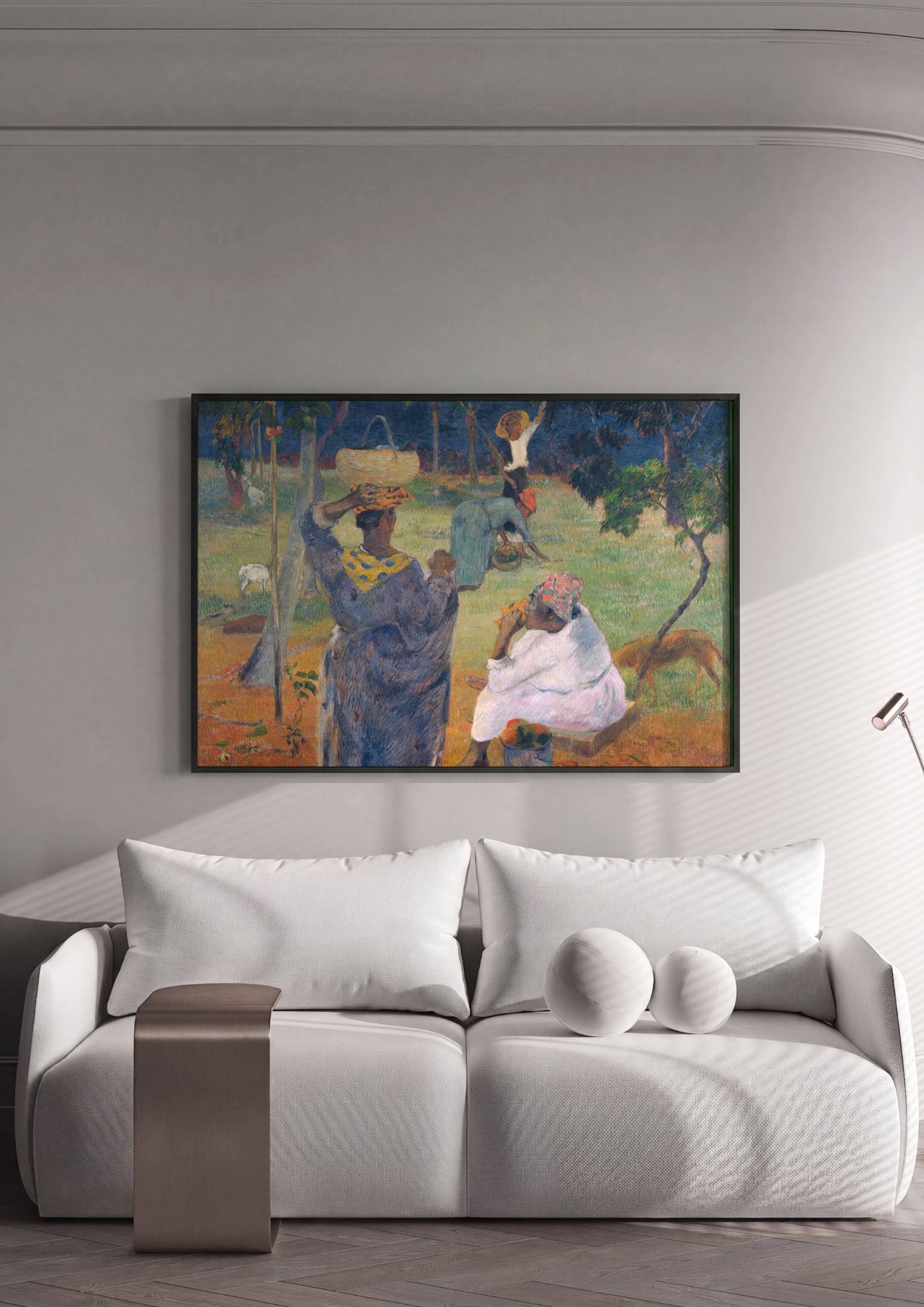 Quadro Decorativo Colheita Tropical - Paul Gauguin em ambiente decorado